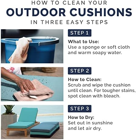 Arden Outdoor Dining Chair Cushion, 4-Pack, 20x44, Black Cabana Stripe