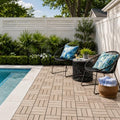 THYOI Premium Deck Tiles, 10 Pcs Patio Flooring - White - Crossed Pattern