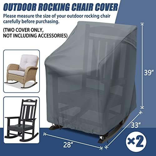 2 Pack Patio Chair Covers Waterproof Outdoor Rocker Chair Cover