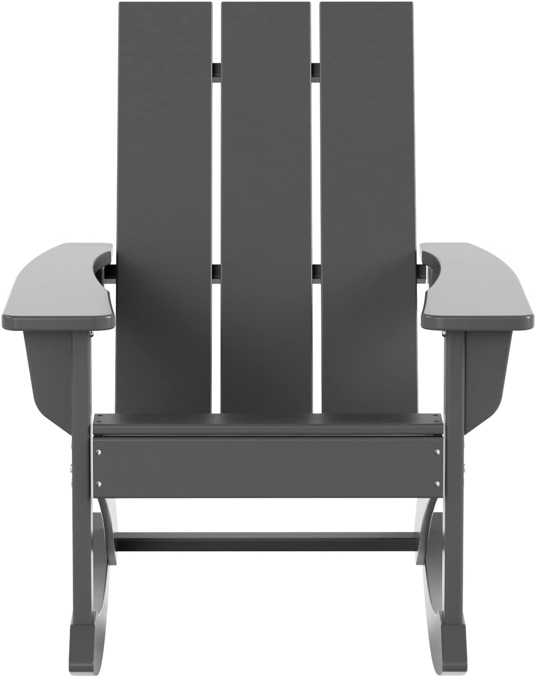 HDPE Shoreside Modern Rocking Poly Adirondack Chair (Set of 2),Gray