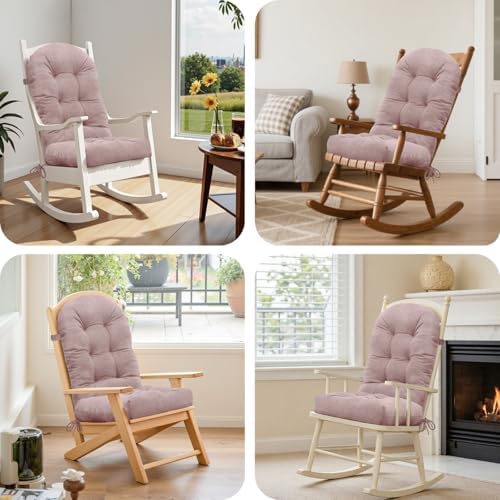 One-Piece High Back Tufted Rocking Chair Cushion
