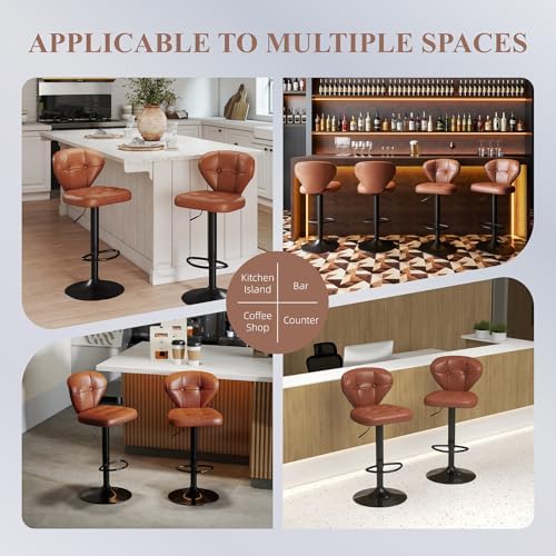 Bar Stools Set of 3 - Swivel Counter Height Barstools (Height Adjustable)