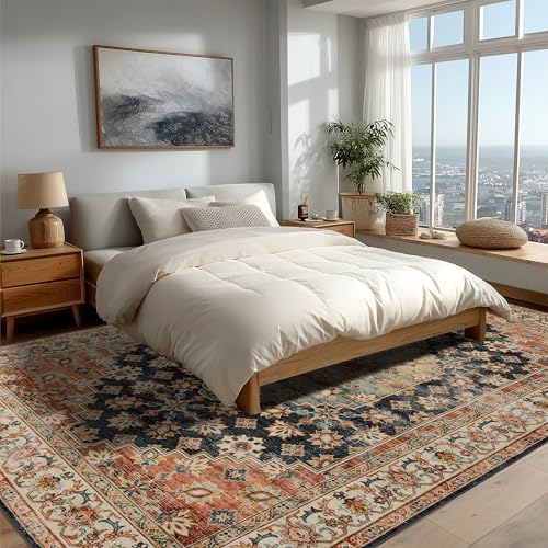 Ruaruarug Washable Area Rug 8×10 for Living Room, Ultra Soft, Maroon
