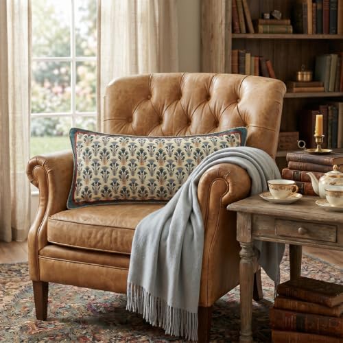 patdrea French Vintage Linen Throw Pillow Cover,12"x28",Set of 2-Wensel D