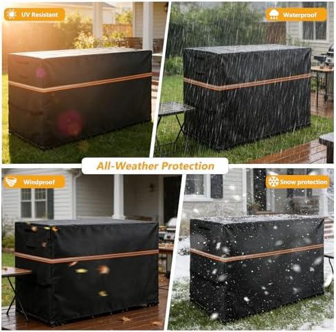 Outdoor Wicker Table Set Cover, 60" L x 60" W x 38" H, Black