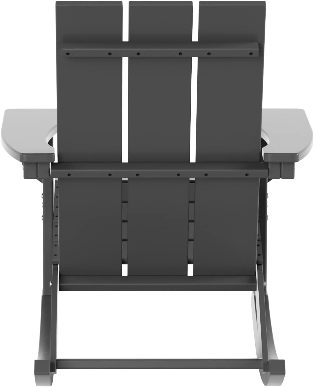 HDPE Shoreside Modern Rocking Poly Adirondack Chair (Set of 2),Gray