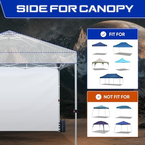 FANPAT Sidewalls for 12x12 Pop Up Canopy, White (3Pcs Sidewalls Only)