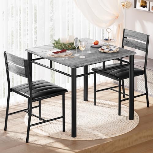 IRONCK Dining Table Set for 2, Gray