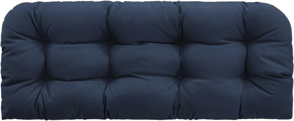 Outdoor Bench Cushion 44x22x4 Inch Loveseat Pad, Dark Blue