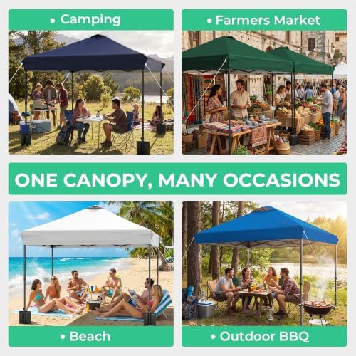 JEAREY 10x10 Pop Up Canopy Tent, Easy Up Outdoor Market Canopy, White