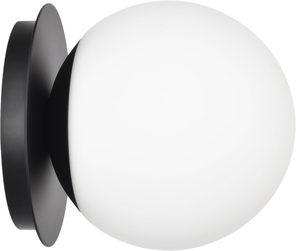 Wall Sconces, 1 Light Modern Globe Sconce in Matte Black, Wall Light for Bedroom Bathroom Living Room & Hallway Vanity Lighting, Ceiling Light Fixture