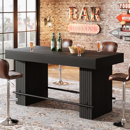 Tribesigns 62.2 Inch Bar Table, Industrial Counter Height Pub Dining Table