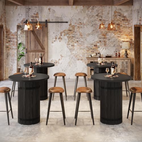 Tribesigns Round Bar Table, 39.4-Inch Bar Height, Bistro Pub Table