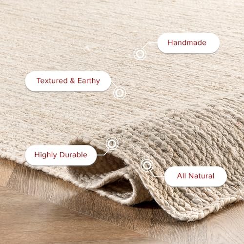nuLOOM Rigo Off White Solid Flatweave Area Rug, 9' x 12'