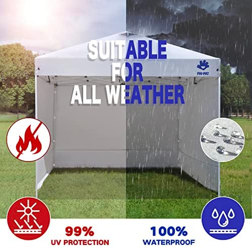 FANPAT 10x10 Canopy Sidewalls for Canopy Frame, Black (3Pcs Sidewalls Only)