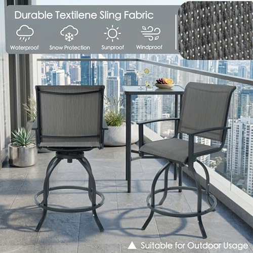 Kozyard Outdoor Swivel Bar Stools Set of 2