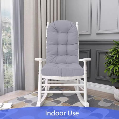 Outdoor Rocking Chair Cushion for Adirondack Chair, High Back Patio Outdoor Seat Chair Cushion 49x19in,Light Grey
