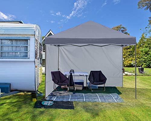 ABCCANOPY Easy Pop up Canopy Tent with 2 Sidewalls for Outdoor Sun Blocking or Rain Protection,8X8, Gray