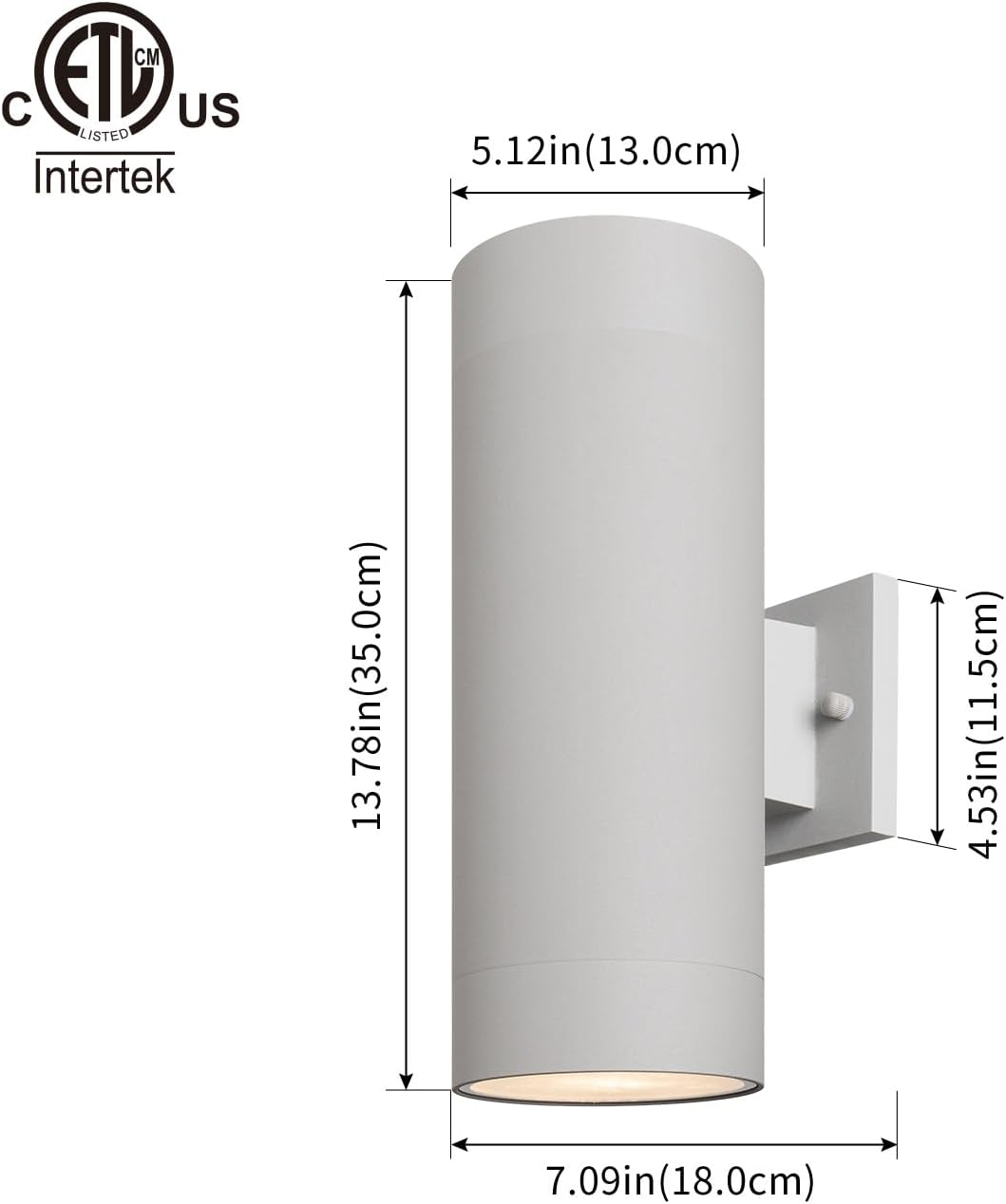mirrea 12" Modern Outdoor Porch Light in 2 Lights, 2 Pack, Metallic Gray