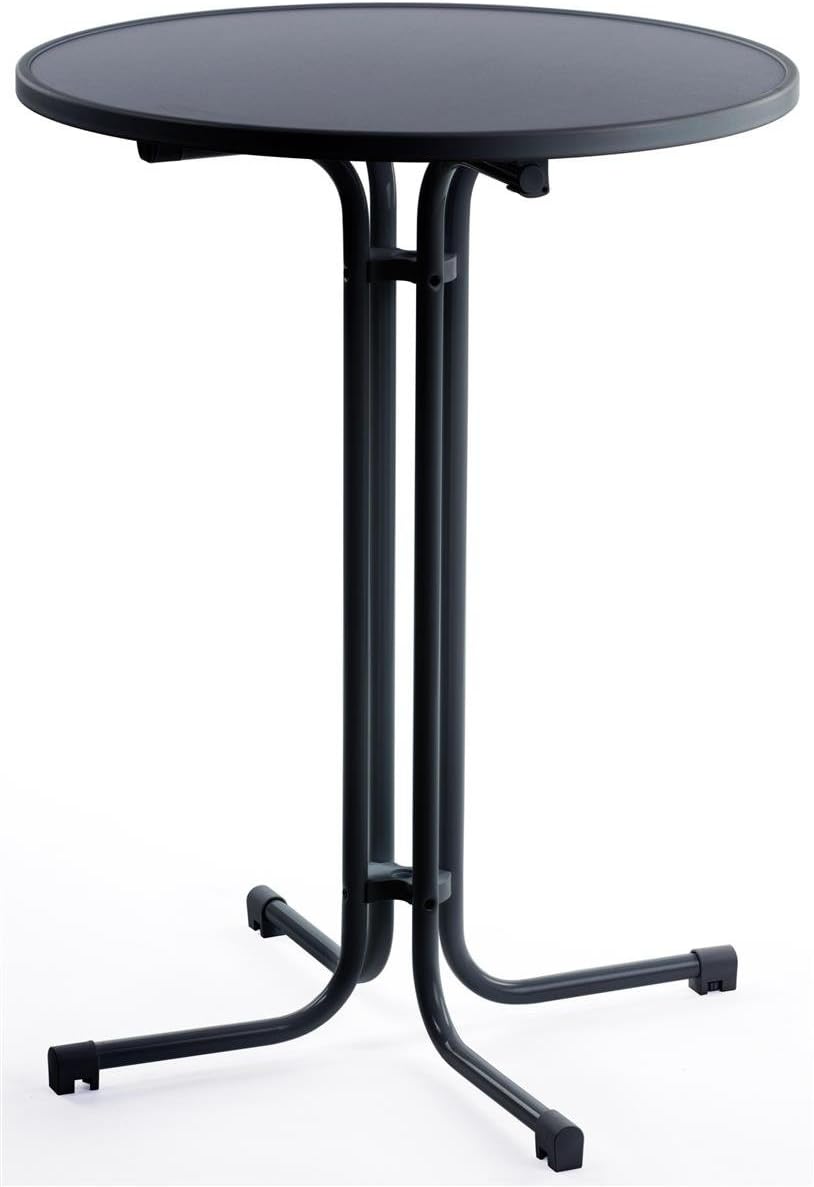 Displays2go Round Black Highboy Cocktail Pub Table, 31.5 Inch