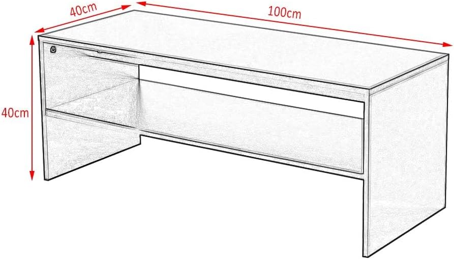 Panana 2-Tier Coffee Table Simple Couch Sofa Side End Table Tea Accent Table for Living Room Office, 39.4" x 15.7" x 15.7" (White)