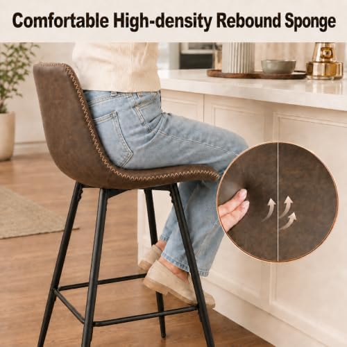 Garvee Bar Stools Set of 3, Counter Height Bar Stools