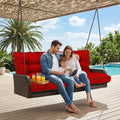 Outdoor Waterproof Porch Swing Cushion Replacement, Red, 63x40in