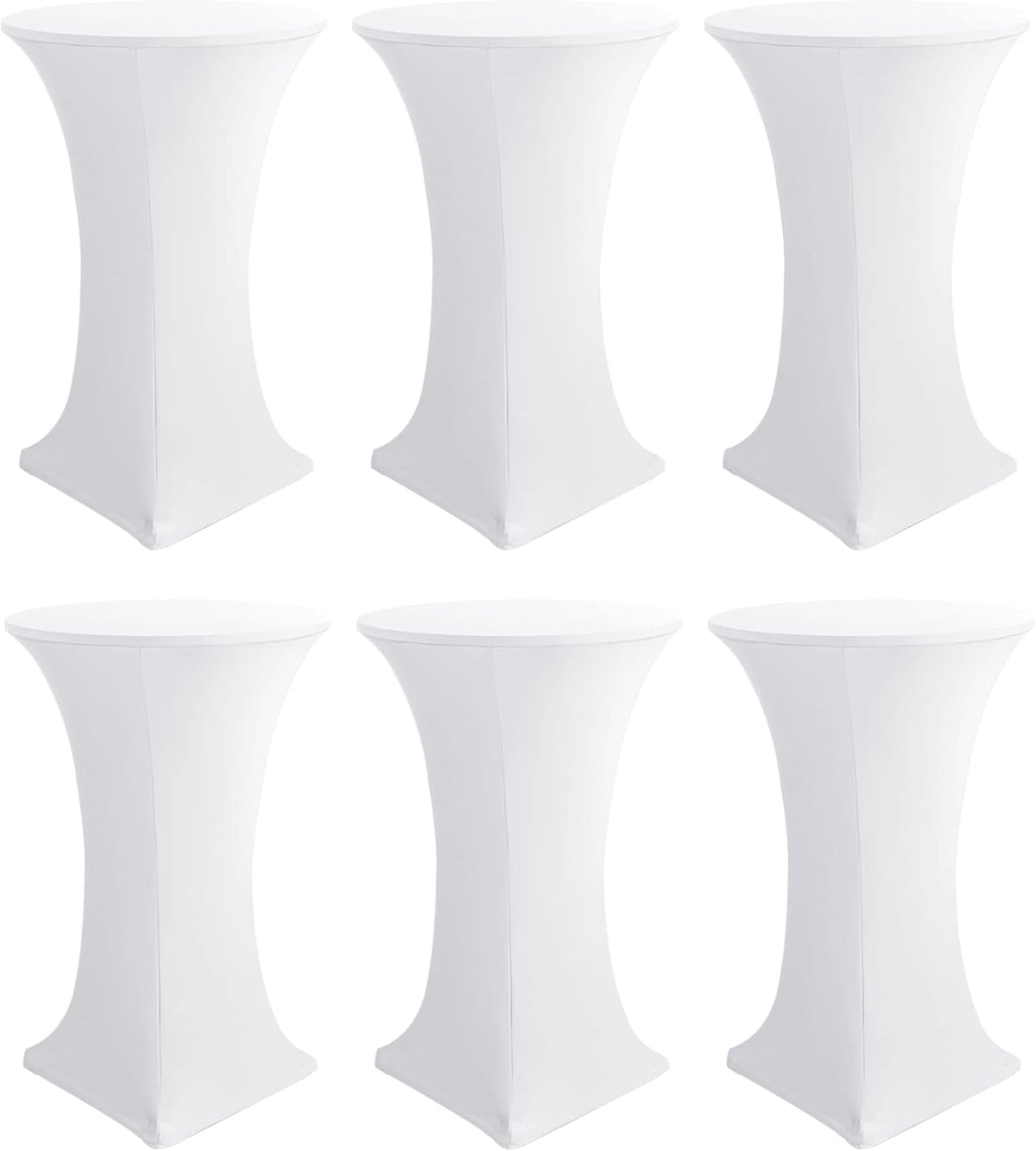 Spandex White Cocktail Table Covers for 30-32 Inch High Top Pub 6 Pack