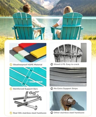 Folding Adirondack Chair, HDPE Outdoor Chair, Aruba