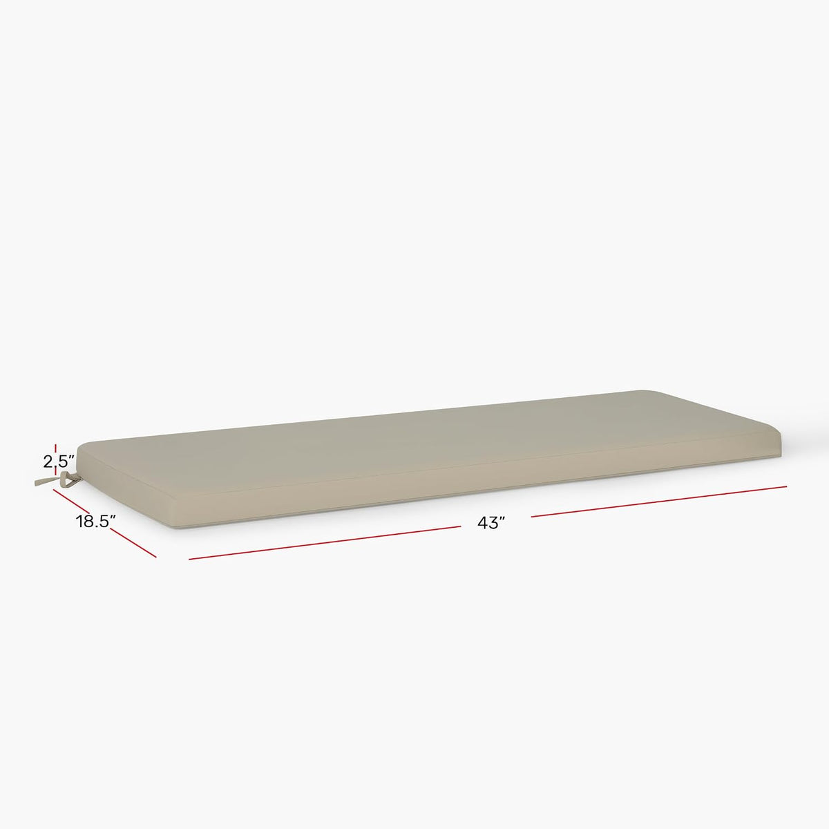 Costaelm Outdoor Bench Cushion, Waterproof and Fade Resistant Patio Seat Cushions - Non-Slip Bench Pad Cushion with Removable Cover for Garden Swing Porch Settee, 43 x 18 Inch, White