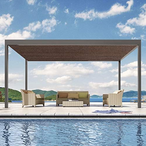 Eden's Decor Straight Flat-Edged Sun Shade Sail Rectangular 5' x 7' Brown UV-Blocking Outdoor Canopy Fabric Cloth Awning for Pergola Patio Garden Backyard Custom Size