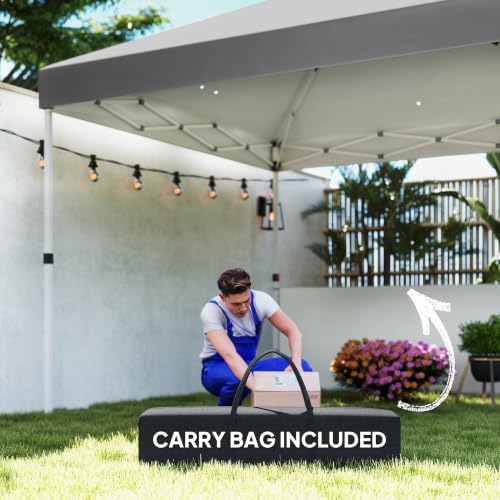Outsunny 10' x 10' Pop Up Canopy Tent with 2 Half Sidewalls UV50+ Dark Gray