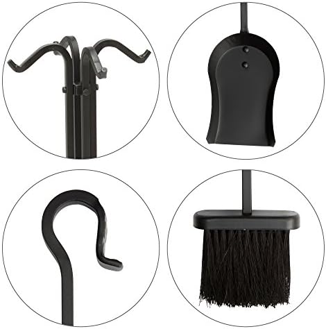 UniFlame 5-Piece Black Wrought Iron Fireplace Tools Set (F-11140)