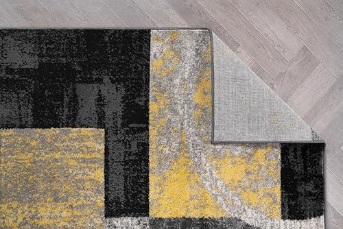 Rugshop Circle Design Contemporary Non-Shedding Area Rug Yellow 8'8" x 12'