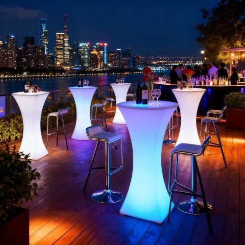 Cocktail Table Covers - 2 Pack 32x43 Inch Table Cloth - White