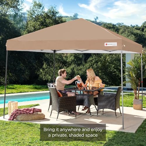 Best Choice Products 10x10 Pop Up Canopy Tent, EZ Setup, Tan