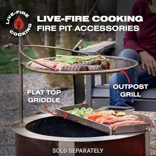 Breeo X Series 24 - Corten Steel Smokeless Fire Pit for Outside - 27.5 in