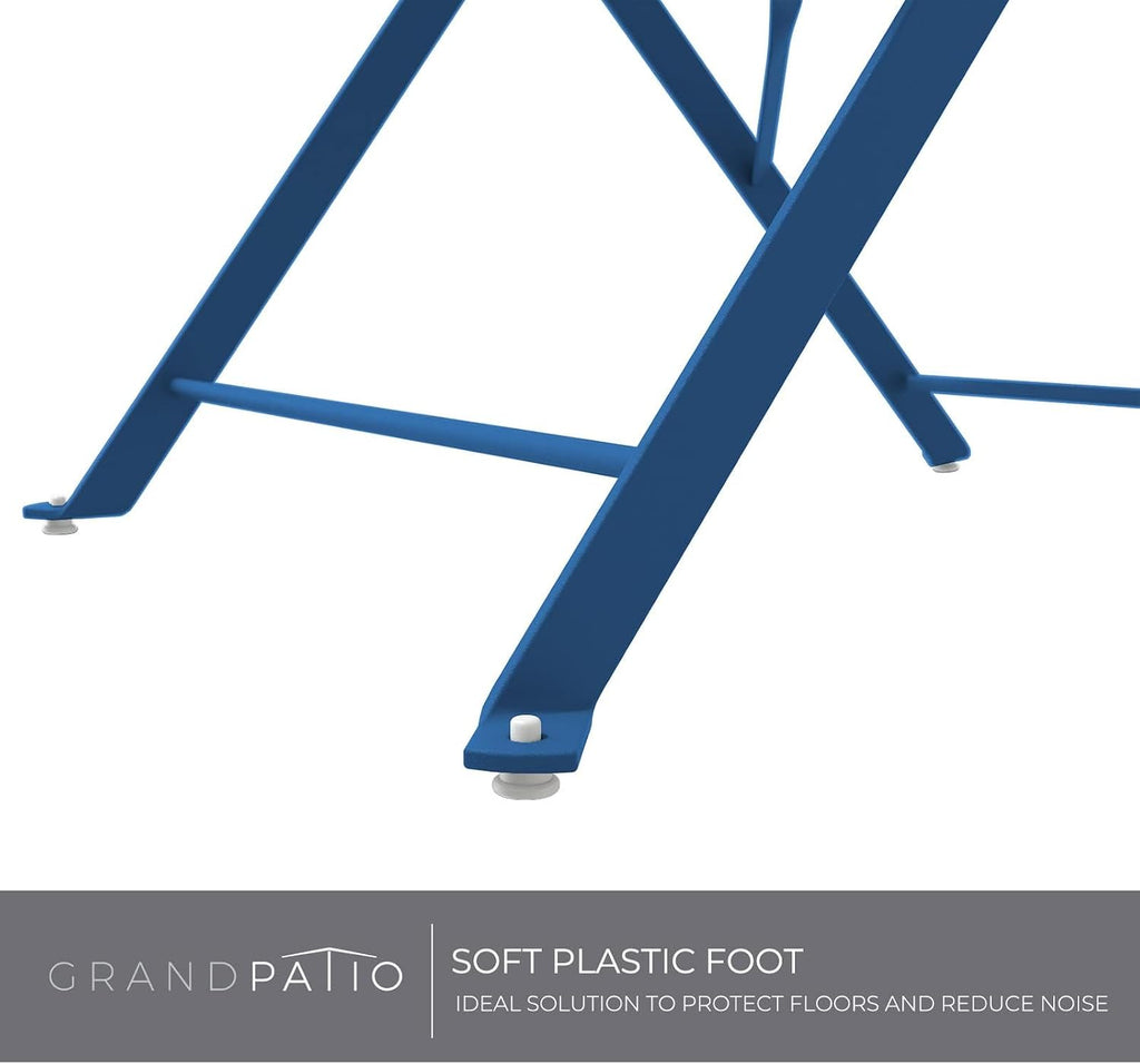 Grand Patio 3 Piece Folding Patio Bistro Set for Outdoor, Peacock Blue