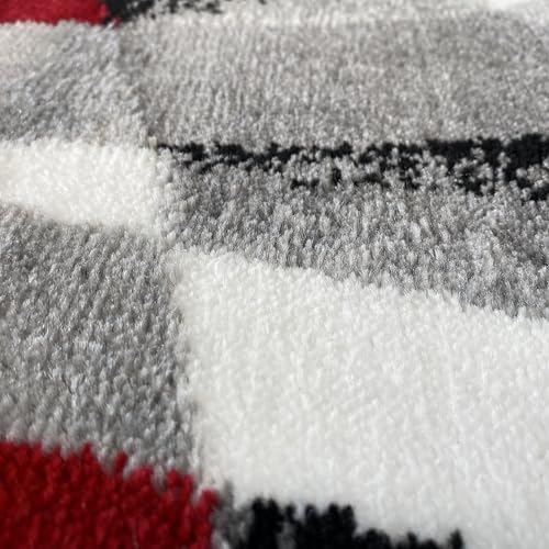 Persian Area Rugs 2305 Gray 4 ft x 5 ft Modern Abstract Area Rug