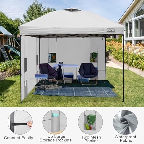 Canopy Sidewalls with 4 Pockets for Pop Up Canopy Frame,2Pcs Sunwalls Only