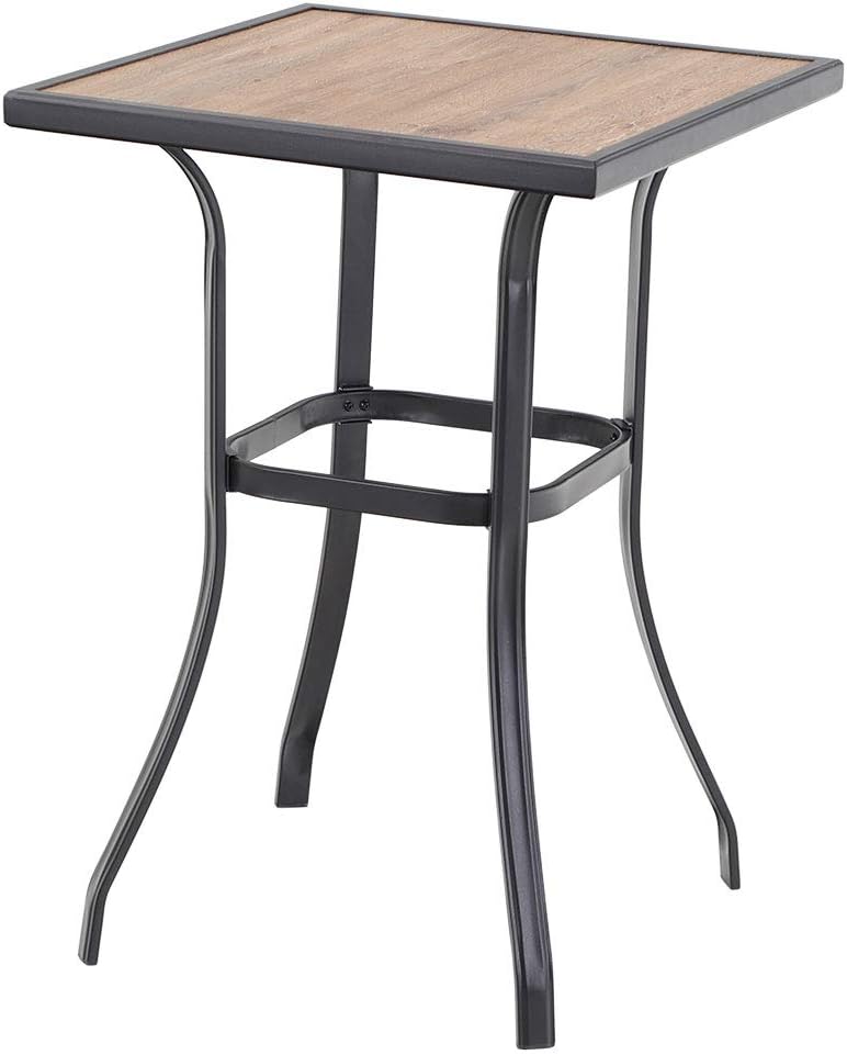 PHI VILLA Bar Height Outdoor Table,High Patio Table 27.5" x 27.5" x H 39.4