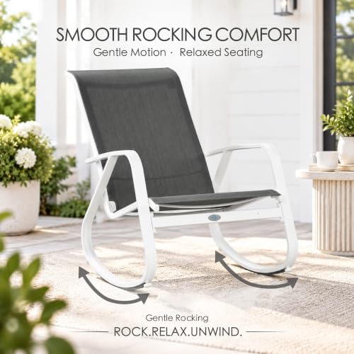 Kozyard Outdoor Rocking Chair, Powder-Coated Aluminum Frame