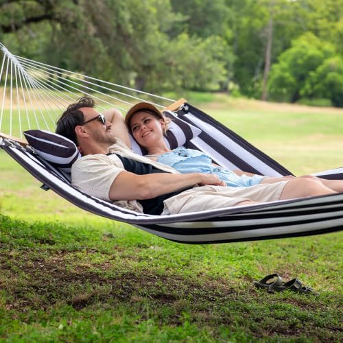 SUNCREAT Hammocks for Outside Tree Hammock for Outdoor, Black Stripes