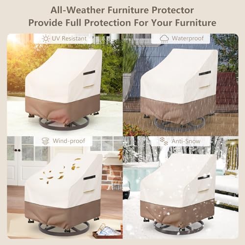Patio Chair Covers Waterproof 2 Pack, 30" W x 34" D x 36" H