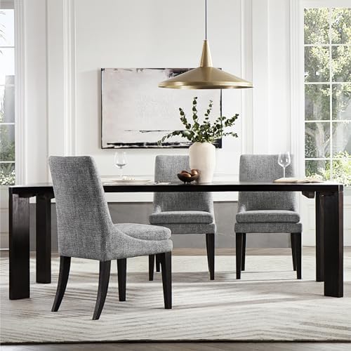 KISLOT Upholstered Dining Chairs Modern Sidechair Performance Fabric High Back Armlesschair for Diningroom Kitchen, Dark Grey, Set of 2(1 Box)