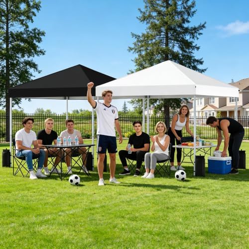SANWAY 10x10 Pop Up Canopy Tent, One Push One Person Setup, Light Black