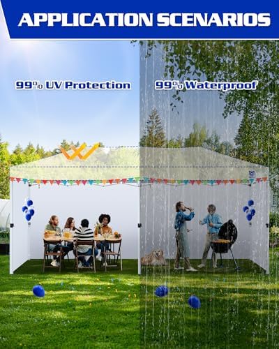 FANPAT 10x20ft Sidewalls for Canopy, Black (4Pcs Sidewalls Only)