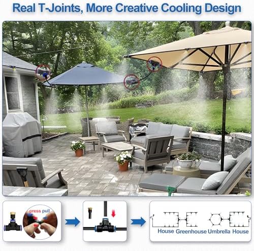 Misters for Outside Patio, 80FT|24M Outdoor Water Misting Cooling System.