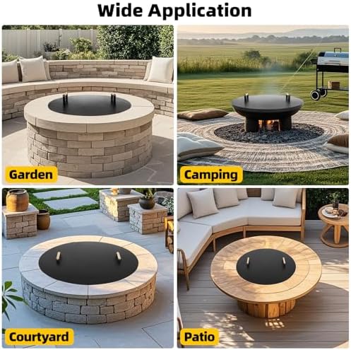 G GOOD GAIN Firepit Lid Round 34 Inch,Rust Resistant Fire Pit Lid Cover