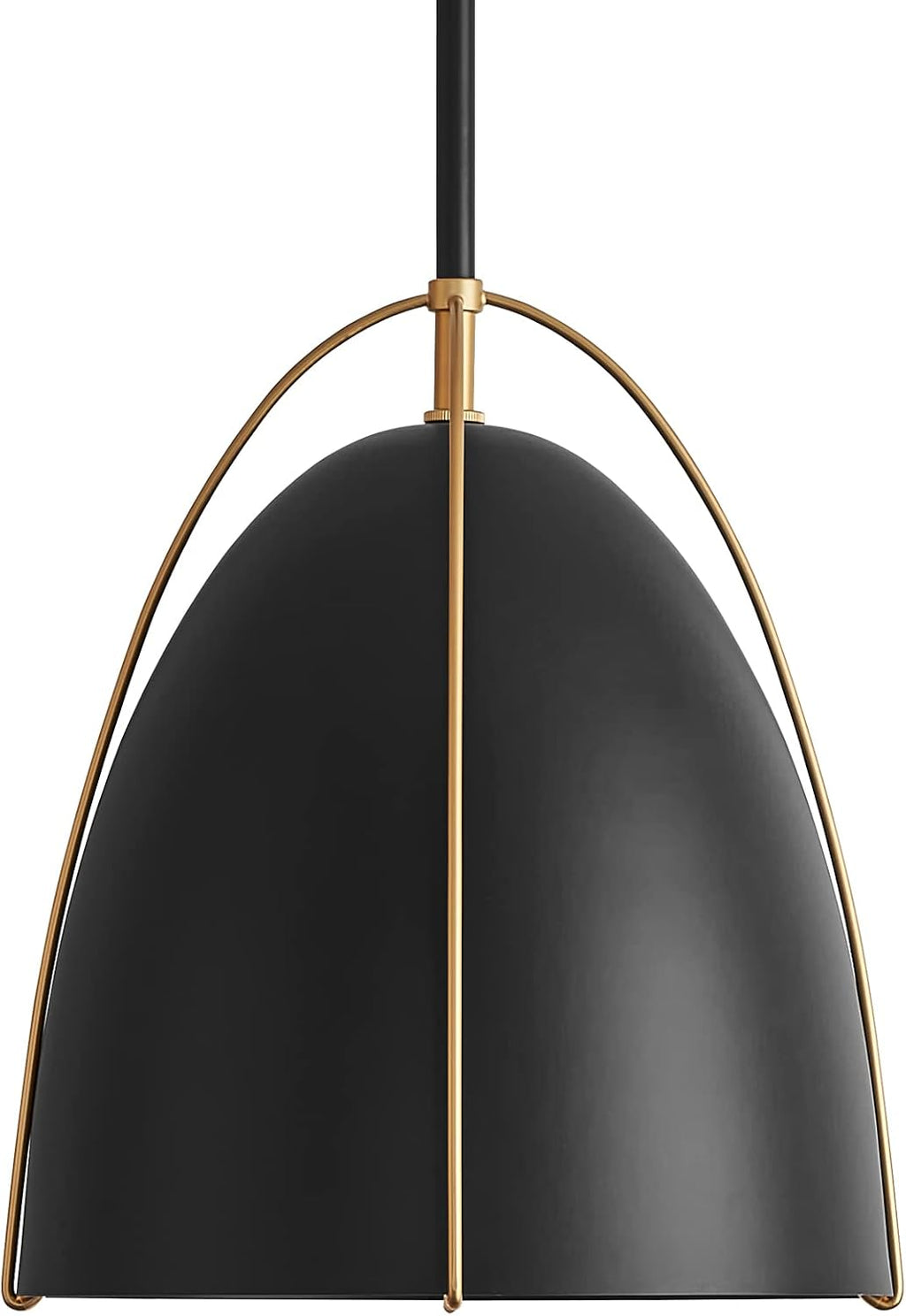 Black Dome Pendant Light 10in Kitchen Island Pendant Lighting Modern Black & Gold Ceiling Pendant Light Fixture for Kitchen Sink Dining Room, E26